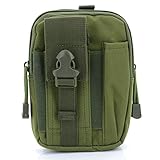 liangdong-shop 汎用 多目的 戦術的 Molleモール対応 防水加工 EDCポーチ ウェストパック ヒップバッグ スマホホルスター 道具袋 小物入れ ベルトループ付き(アーミーグリーン)