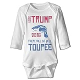 Kamifa カミファ ドナルド トランプ 米大統領 デザイン 長袖ボディースーツ ベビー服 カバーオール 新生児 大人気 White 6 M