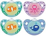 NUK Button Sea Creatures Pacifier 4 Pack, 6 - 18 Months by NUK [並行輸入品]