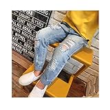 kebaner Boys Girls Rippedジーンズパンツヴィンテージソフトポケット子供ファッションパンツ 2T ブルー