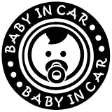 ベイビー イン カー ステッカーbaby in car /車用/シール/ Vinyl//ステッカー/bicr03(黒)