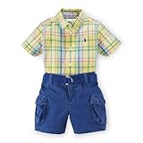 ポロラルフローレン ポニー付 半袖シャツ カーゴパンツセット イエローマルチ (男の子12～24か月用) 12M [並行輸入品]