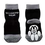 犬用靴下 Power Paws Advanced Reinforced Toe （パワー パウズ） L ブラック&グレー 4個入り [並行輸入品]