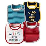 カーターズ Carter's 男の子用 モンスター カラフル ボーダー よだれかけ 4枚セット ビブ 出産祝い プレゼント