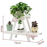 屋内プラントラック、余暇木製フラワーラック、5棚、多段バルコニーフラワーラック45 * 75cm ( 色 : 白 )