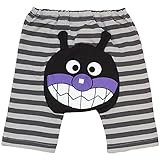 【本体綿100％】2016年 夏物 アンパンマン 天竺 ３キャラボーダー ５分丈 モンキーパンツ Anpanman グレー◇80cm