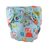 調節可能でスタイリッシュな幼児泳泳おむつ、ネクタイ、サイズミディアム、ブルー