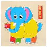 POTOJP 木製パズル 小さな立体パズ 立体の木製組立キット　 象 さん (24種類展開)　 Mini 3D Puzzle Kids Educational Funny Toy　積み木　木のおもちゃ