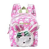 Vicloon リュックサック キッズ 動物 子ども リュック かわいい 子どもバッグ 1-6歳 通園 保育園 幼稚園 (ピンク　兎)