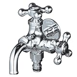 蛇口 二口蛇口 （ホースアダプター付） H305 クロームメッキ nikko ニッコー 寒冷地使用可