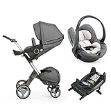 ストッケ エクスプローリー トラベルシステムセット ストローラー:ブラックメラーンジ + ISOFIX対応カーシート:ブラックメラーンジ + ISOFIXベース 【3個口】