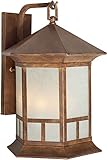 Forte Lighting 1038-03-41 Exterior Wall Light with Umber Linen Glass Shades, Rustic Sienna [並行輸入品]