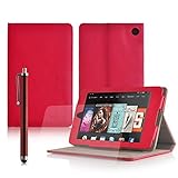 Casezilla Amazon Fire HD 6 Tablet Multi-Function Red Leather Case / Typing & Viewing Stand / Flip Ca