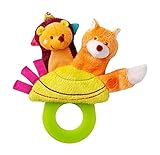 Lilliputiens Simon Teething Rattle (3 Toys in 1 - Finger Puppet Teether and Pacifier Holder) [並行輸入品]