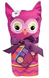 Sozo Baby-girls Newborn Girls Owl Swaddle Blanket and Cap Set, Pink/Purple, One Size [並行輸入品]