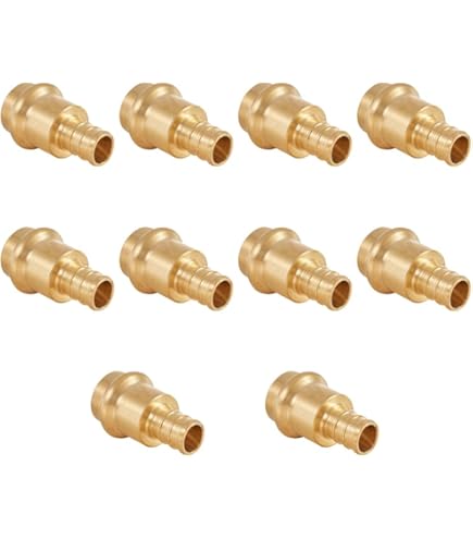 GUOFIS 1/2Inch PEX Press Fittings,1/2" Press X 1/2" PEX Crimp Coupling Adapter For Copper And Pex Pipe Connection(5Pack,LF Brass)(PEX1807344-5Pack - View #5