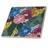 TNMPastPerfectフローラル – アールデコカラフルな花 – タイル 12-Inch-Ceramic ct_26031_4