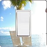 Rikki KnightホワイトSun椅子in water palm treeデザインシングルロッカーライトスイッチプレート