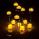 Yellow LED Flamess Tealight, AGPTEK® 6pc Battery Operated Flameless LED Tealight Candles,smokeless f