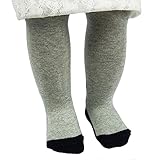 OEM 0-24m baby girl 80% cotton pantyhose kids girl tights (L, Gray)