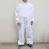 養蜂用 蜂防護服 つなぎ服 蜂巣 害虫 駆除対策 ガーデニング ミドルサイズ ホワイト