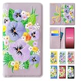 AQUOS sense 7 SH-53C SHG10 SH-M24 ケース カバー 手帳型 SH53C SH-53Cケース SHG10ケース SH53Cケース SH-M24ケース 手帳ケース 手帳型ケース スマホケース パンジー刺繡 ネイビー