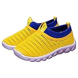 HONEY BLOSSOM キッズ メッシュ シューズ 軽量 ソフト 通気 水陸両用 靴 A003 イエロー 31（18.5cm）