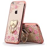 iPhone sE Iphone 5 / 5sクリスタルTpuフラワーバタフライcase-superstartキラキラ光るダイヤモンドBeautyファッションメッキフレームソフトスリムケース取り外し回