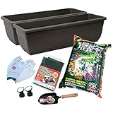 気軽に始められる プランター菜園スターターキット ダークブラウン PGS-3BR