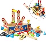 Baby Toys Disassemblyアセンブリカーペンターツールボックスナット組み合わせ木製子インテリジェンスおもちゃ教育ガーデンツールおもちゃクリスマス/誕生日ギフト
