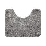 PAVIKE トイレマット u型 グレー ト おしゃれ 洗える トイレマット-北欧 カーペットトイレ 約50cm×40cm 無地 人気 吸水 ふかふか 浴室吸水マットトイレ 滑り止めドアマット家庭用トイレ用