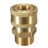 ILS - 3/8 Inch Brass Quick Release Adapter Connect to M22 Metric For Pressure Washer Hose