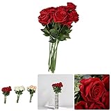 SUND　造花　バラ　１０本セット　シルクフラワー　ローズ　薔薇　枯れない　高品質　造花　手作り　インテリア　雑貨　可愛い　結婚式　誕生日　発表会　入学式　卒業式　適用　選べる3色　レッド
