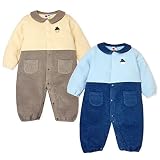 (サックス/70cm)ベビー服 女の子 カバーオール 長袖 パイル 裏起毛 衿付き 刺繍アップリケ 配色切替 前開き スナップボタン