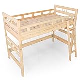 ベッド ロフトベッド 国産ヒノキ使用 木製 国産 日本製 ハシゴ すのこ シングル ナチュラル