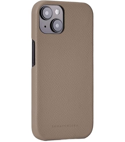 BONAVENTURA iPhone14ケース グレージュ iPhone 14 Pro) ハンドル付き バックカバーケース シュリンクレザー