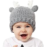 ブルーベリーヒル THE BLUEBERRY HILL ベビー 帽子 ニット帽 赤ちゃん ニット 帽子 シカ トナカイ ディア グレー