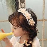 桜の雪 韓国風 女の子 可愛い おしゃれ 花びら レース リボン ヘッドドレス (ピンク)