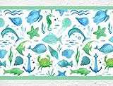 i-love-wandtattoo b-10025保育園壁デカールBorder " Sea World "の子の部屋ステッカーBoy Girl Baby Height: 5.91"; Width: 1
