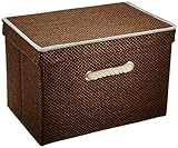 山善(YAMAZEN) 収納ボックス フタ付き ブラウン AYTCR-1PF(BR)