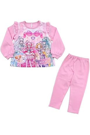 Amazon | [アイリン] 光るパジャマ プリキュア 裏起毛 長袖 上下セット 