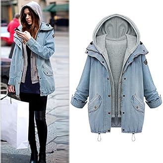 Denim Jacket Hooded Vest Oversized 