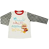 【本体綿100％】2017年 秋冬 アンパンマン 天竺 お絵かき柄プリント 長袖Tシャツ ANPANMAN アイボリー◇95cm