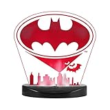 DCコミックのバットマン変光常夜灯、USB電源、9異なるカラーオプション、常にon / 60分タイムアウト、32884