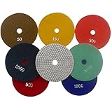 Konfor 7枚入セット 125mm 大理石花崗岩用 ウェット ダイヤモンド 研磨パッド