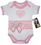 Mon Cheri Babyレース&ロゼットFunny Baby Girl Boyユニセックス幼児面白いドレスUpボディスーツ。 6-9 ホワイト 4328073694