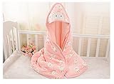 (ヘラサ)Herasa　赤ちゃん おくるみ　ベビー抱き布団　赤ちゃん寝袋　包み込む ぐっすり 寝具　かわいい　ウサギ柄　秋冬 厚手　出産祝い 贈り物 (ピンク)