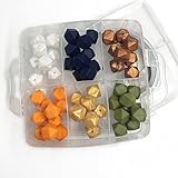 Kissteether DIYシリコーンテイザーキット60pcs混合色0.67 "（17mm）幾何学的な六角形のシリコーンビーズ安全な食品グレード看護赤ちゃんテイザーのネックレス/ブレスレットのための