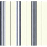 York Wallcoverings NY4935 Nautical Living Bay Stripe 2 Wallpaper, Cream/Chambray Blue/Marine Blue/Be