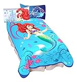 Disney Princess Ariel the Little Mermaid Blanket Micro Raschel Throw 62" x 90" Twin / Full Size [並行輸